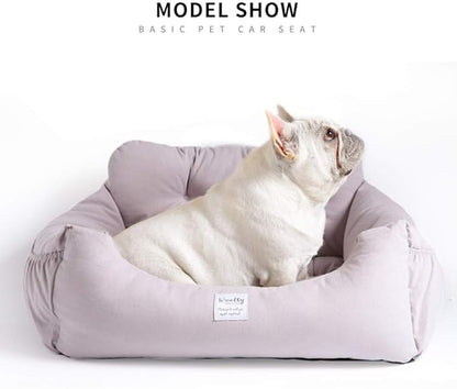 Aidou Dog Booster Seat for Small to Large Dogs & Cats, Pet Travel Safety Seat with Storage & Dual-use Car & Home Bed (Small Grey)