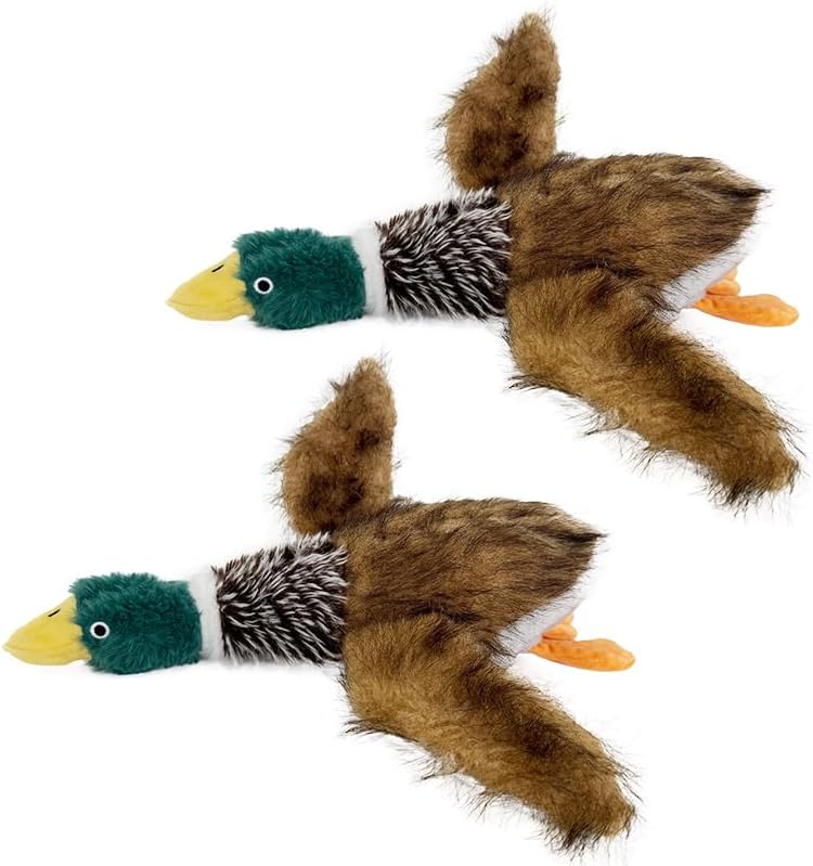 Mallard Dog Toy Squeaky Dog Toys,Wild Duck Interactive Chew Toys Stuffed Teething Toys for Large Medium Small Dog,Mallard Dogs Toys Squeaky Toy to Keep Them Busy (R-2duck)