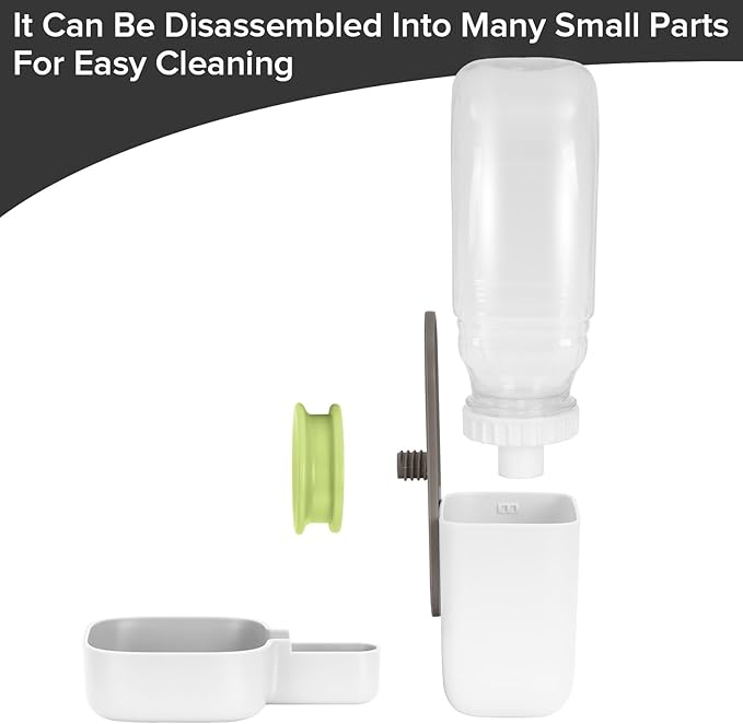 Rabbit Water Bottle,Hanging Automatic Water Dispenser for Cage (White, 28oz)