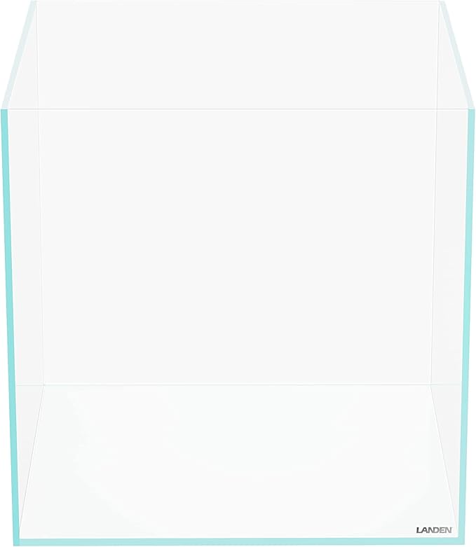 LANDEN 36C 11.5 Gallon Cube Rimless Low Iron Aquarium Tank,W14.2×D14.2×H14.2 in(36x36x36cm) 5mm Thickness with Nano Foam Leveling Mat Included