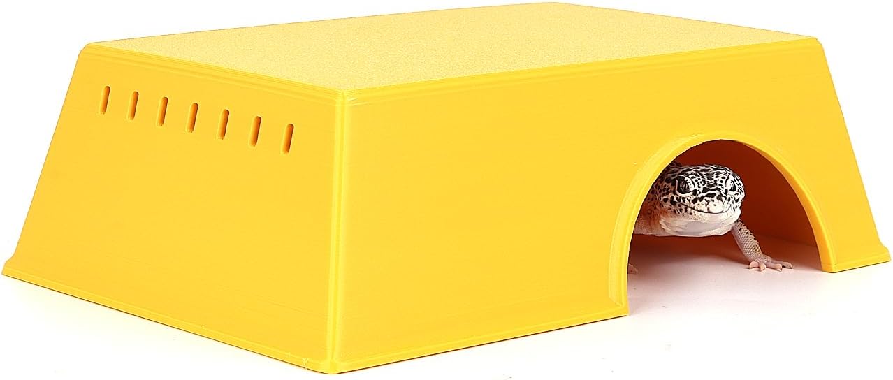 Snake Hide, Leopard Gecko Tank Accessories for Reptile Ball Python Crested Gecko Lizard Bearded Dragon - YellowHideXL