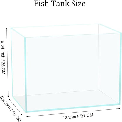 3 Gallon Glass Fish Tank, Easy to Maintain Small Aquarium for Betta/Goldfish/Snails/Shrimp and Aquatic Planting.