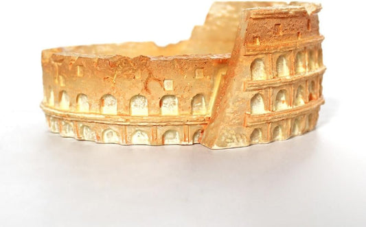 Food/Water Dish for Reptiles, Amphibians and Other Little Critters Water/Food Bowl, Made from Premium Resin (Colosseum (Orange Brown))