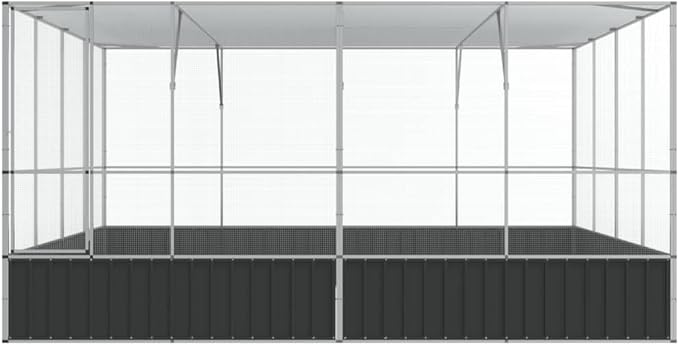 Galvanized Steel Large Flight King Bird Cage, Steel Outdoor Aviary, Outdoor Indoor Large Bird Cage Aviary Pet House for Cockatiels African Parakeets, 164.6"x163"x83.5",-304