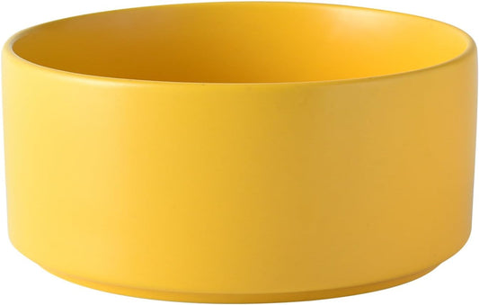 6'' Ceramic Dog Bowl - 30Oz Classic Dogs Food & Water Bowl for Small and Medium Breed Dogs, Heavy Duty Non-Slip Dog Dishes, Food Grade Stoneware Pet Bowl, Dishwasher & Microwave Safe, Yellow