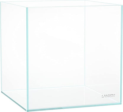 LANDEN 20C 2 Gallon Cube Rimless Low Iron Clear Aquarium Tank, All Glass Aquarium,Small Betta Fish Tank,W7.8×D7.8×H7.8 in(20x20x20cm) 5mm Thickness with Nano Foam Leveling Mat