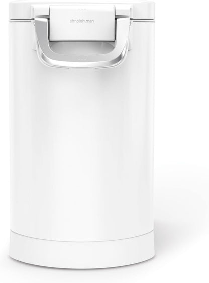 simplehuman 25 Liter, 27 lb / 12.2 kg Medium Pet Food Storage Container for Dog Food, Cat Food, and Bird Feed, White