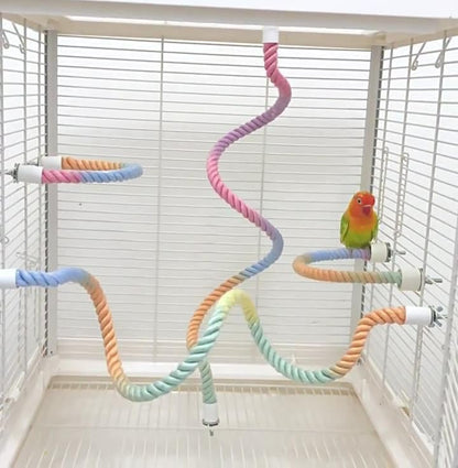 2Pcs Rope Perches for Bird Cages, Rope Perch for Parrots, Cockatiels & Parakeets, Bird Cage Accessories(L)