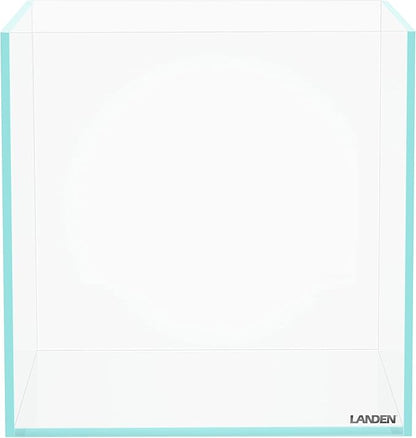 LANDEN 25C 3.7 Gallon Cube Rimless Low Iron Aquarium Tank, W9.84×D9.84×H9.84 in(25x25x25cm) 5mm Thickness with Nano Foam Leveling Mat Included