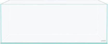 LANEDN 75S 22.1 Gal Shallow Tank, Shallow Fish Tank, Rimless Low Iron Tank, Bookshelf Aquarium W29.5×D17.7×H11 in(75x45x28cm); 8mm Thickness Aquascape Fish Tank, Black Leveling Mat Included