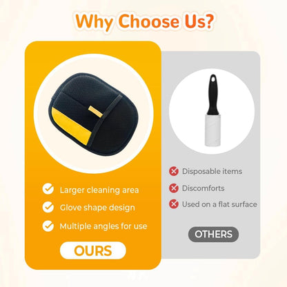 2Pcs Pet Hair Removal Gloves, 2025 New Electrostatic Pet Hair Remover, Washable Reusable Cat Grooming Gloves for Bed Sheets Couch Clothes Carpet, Premium Pet Care Accessory for Cats and Dogs (2)