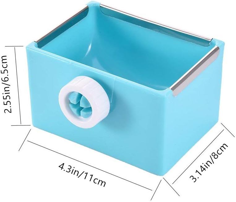 Hypeety Hamster Food Bowl Small Pet Feeder Food Water Bowl Fixable Plastic Hamster Food and Water Bowl Dispenser Durable Cage Bowl Feeder for Hamster Guinea Pig Rabbit Small Animals(Blue)