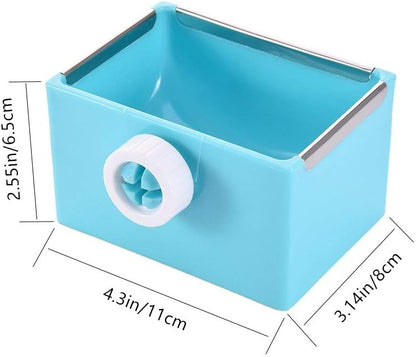 Hypeety Hamster Food Bowl Small Pet Feeder Food Water Bowl Fixable Plastic Hamster Food and Water Bowl Dispenser Durable Cage Bowl Feeder for Hamster Guinea Pig Rabbit Small Animals(Blue)
