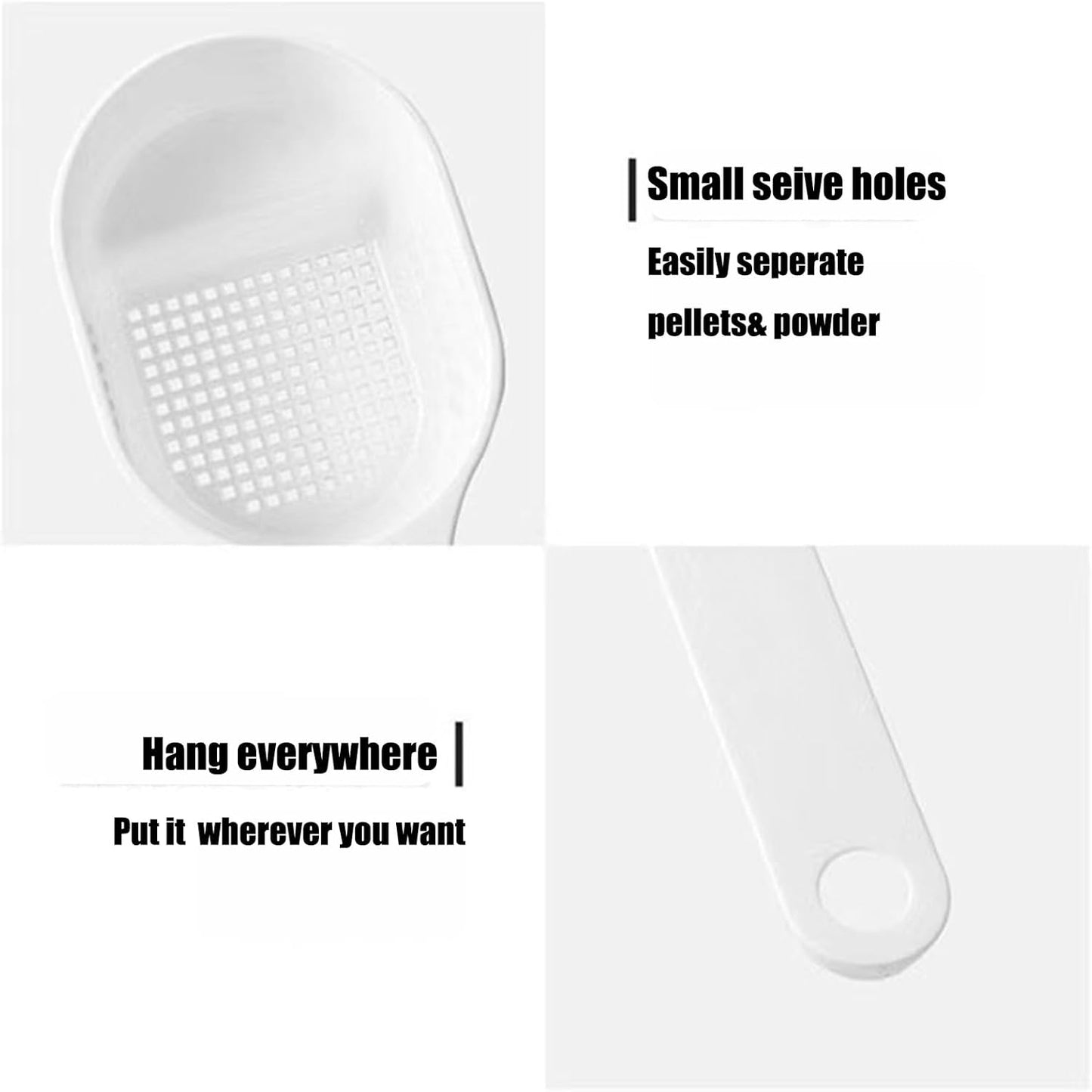 Rabbit Feeder Spoon for Sifting Food Powders, Small Animal Feeder Sifter Scoop for Rabbit, Guinea Pig Pellets,Bunny Feeder Accessory for Cages