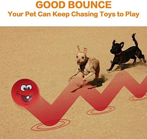 N-S Dog Toy,Squeaky Dog Toys Chewing Durable Teething Latex Rubber Soft Interactive Fetch Play Dog Balls with Funny Face for Puppy Small Medium Pet Dog (5PCS), 2.16x2.16x1.18 Inch