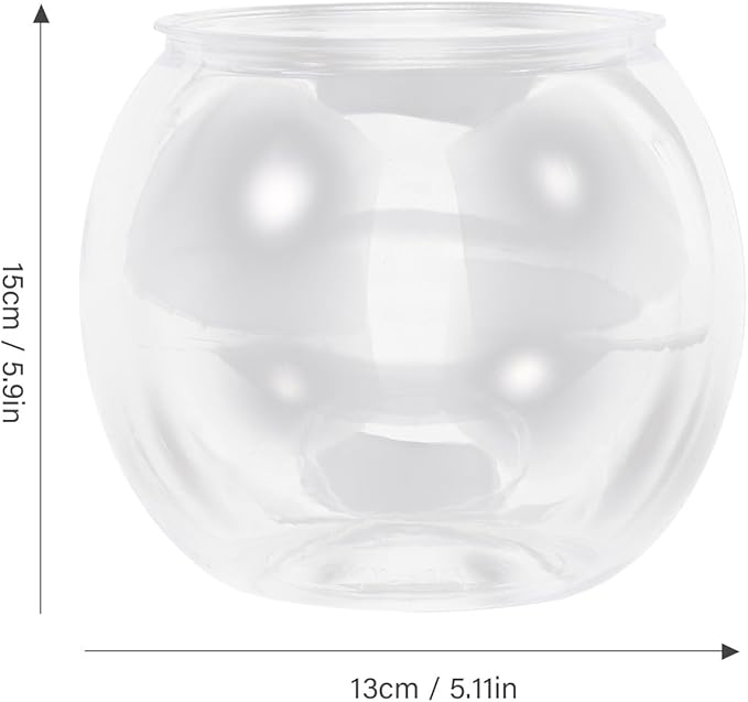 Mipcase Plastic Fish Bowl, Round Goldfish Tank Small Betta Fish Bowl Clear Fish Tank Bowl Desktop Goldfish Bowl for Home Decor (Pack of 2)