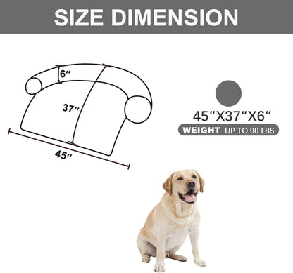 Calming Dogs/Cats Bed Mats, Dog Pad Washable Removable Couch Cover, Plush Long Fur Mat for Pets, Waterproof Lining, Perfect for Small, Medium and Large Dogs and Cats (Dark Gray, 45"x37")