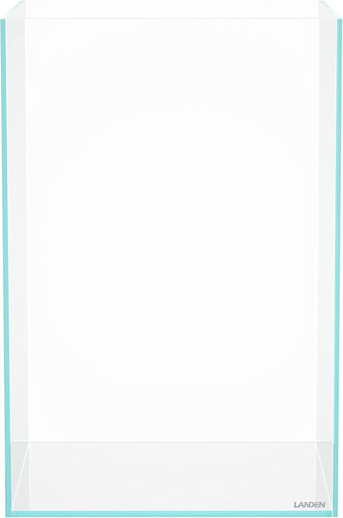 LANDEN Tall Tank, Rimless Low Iron Tank 10GAL 11.8" L × 11.8" W × 17.7" H (30X30X45) cm Small Aquascape Fish Tank, Vertical Aquascape Tank, Black Leveling Mat Included