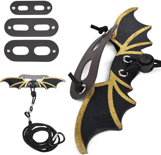 CoguZed Bearded Dragon Leash and Harness Set, Adjustable Lizard Harness, Soft Leather Reptile Costume, Cool Dragon Wing Outfits for Bearded Dragon Lizards(S,M,L, 3 Pack)