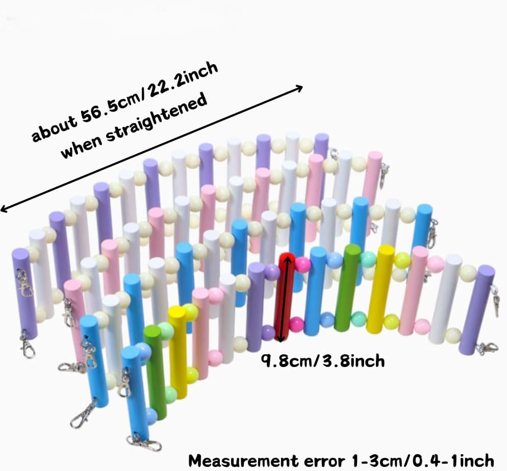 3PCS Bird Toys Bird Foraging Toys Chewing Hanging Birdcage Swing Cage Accessories Parrot Climbing Ladder for Conure Parakeet Cockatiel Budgies Lovebird Parrotlet (Purple)