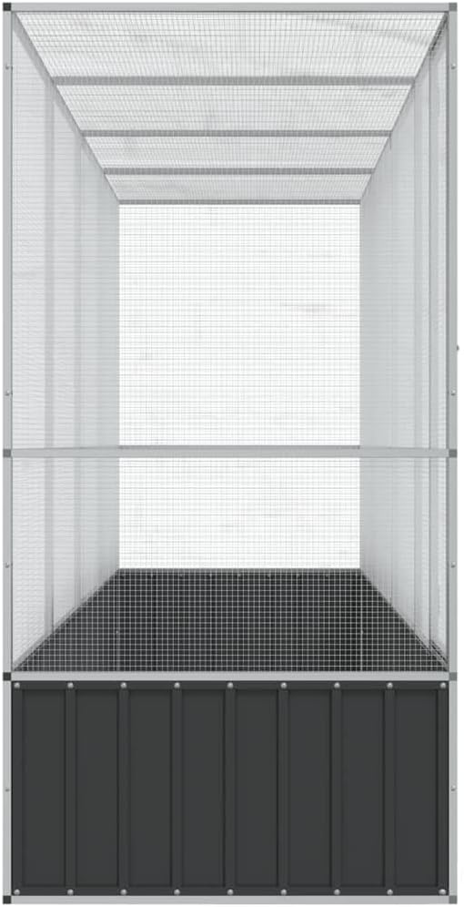 Galvanized Steel Large Flight King Bird Cage with Extension, Steel Outdoor Aviary, Outdoor Indoor Large Bird Cage Aviary Pet House for Cockatiels African Parakeets, 164.8"x42.1"x83.5",-305