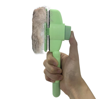 2PCS Cat Comb Dog Hair Comb，Pet Grooming Cleaning Comb，Pet Hair Removal Tool with Release Button