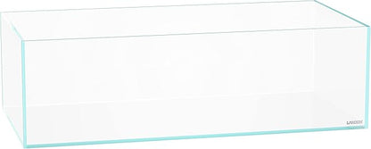 LANEDN 60S 7.9 Gal Shallow Aquarium Tank, Shallow Fish Tank, Rimless Low Iron Tank W23.6×D11.8×H7.1 in(60x30x18cm); 5mm Thickness Aquascape Fish Tank, Black Leveling Mat Included