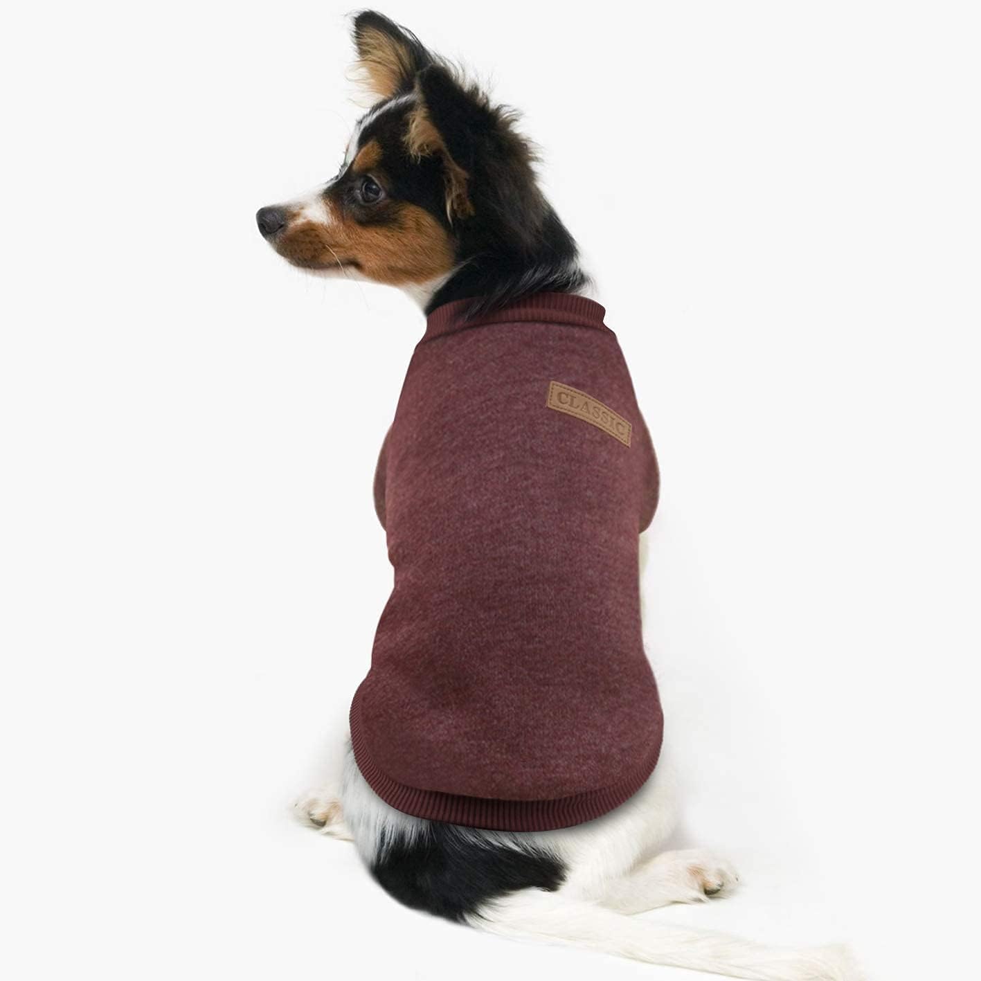 Idepet Pet Dog Classic Knitwear Sweater Fleece Coat Soft Thickening Warm Pup Dogs Shirt Winter Pet Dog Cat Clothes Puppy Customes Clothing for Small Dogs(XXL,Brown)