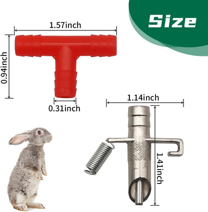 Automatic Rabbit Waterer Drinker Feeder 30sets for Poultry Rats Guinea Pig Ferret Rat Mouse Poultry (Red)