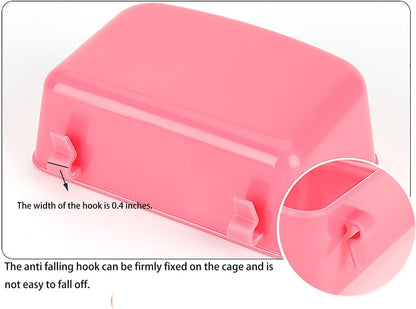 Pack of 3 Rabbit Feeder Waterer Chicken 15 OZ Guinea Pig Cage Bowl Food Water Container Hanging Feeding Dish Coop Cup Treats Drinker for Pigeon Dove Puppy Cat Bird Bath Basin Hamster Bed