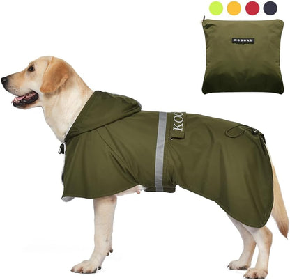 Pet Large Dog Raincoat Apparel Poncho Waterproof for Medium Large Sized for Dog Raincoat Clothes Jacket (6XL, Green)