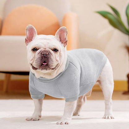 Idepet Dog Fleece Sweater, Small Dogs Shirt Pullover Sweatshirt Pet Dog Clothes Soft Puppy Sweater Warm Winter Shirt Classic Cat Apparel for Small Dogs and Cats (X-Small, Grey)