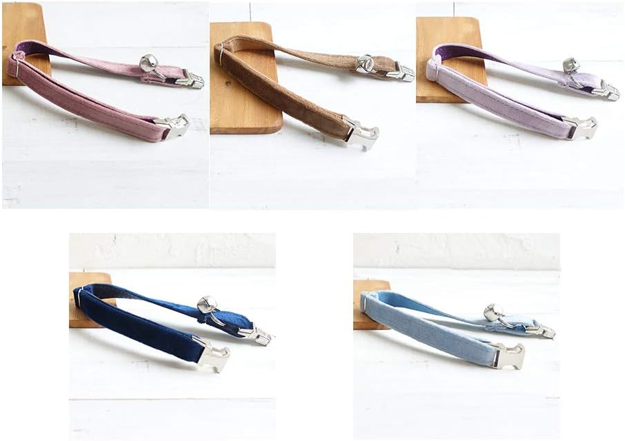 Personalized Cat Collar with Name Plate,Adjustable Tough Nylon Cat ID Collars with Bell,Customize Engraved Pet Name and Phone Number (Velvet Style B)