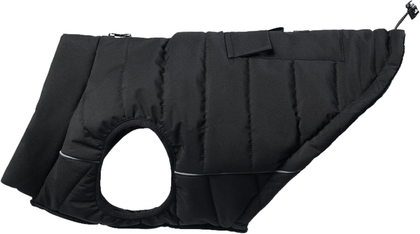 Spark Paws Dog Winter Jacket, Water-Resistant Coat, Warm Reflective Windproof Fleece-Interior, for Medium and Large Dogs - Black - M