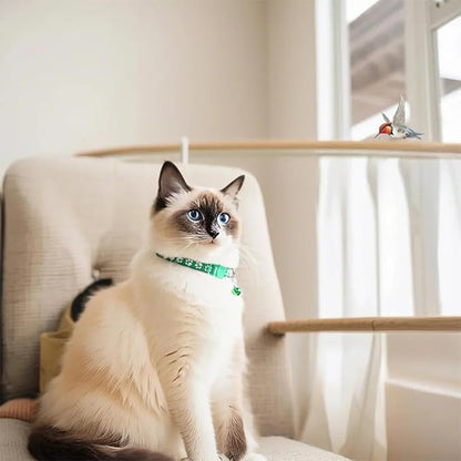 19Pcs Puppy ID Collars with Bell Adjustable 19-32cm, Soft Nylon Adjustable Breakaway Identification Collars for Newborn Pets