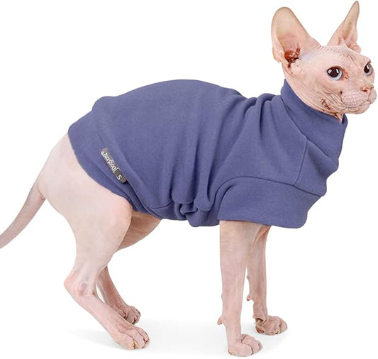 Small Dogs Fleece Dog Sweatshirt - Cold Weather Hoodies Spring Soft Vest Thickening Warm Cat Sweater Puppy Clothes Sweater Winter Sweatshirt Pet Pajamas for Small Dog Cat Puppy (Large, Grayish Purple)