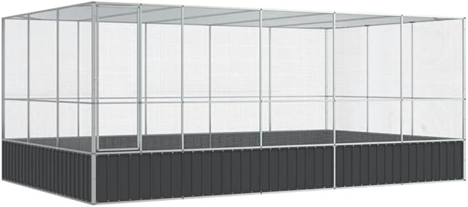 Steel Aviary with Extension, Large Flight King Bird Cage for Cockatiels African Grey Quaker Amazon Sun Parakeets Green Cheek Conures Pigeons Parrot Bird Cage, 203.9"x120.9"x83.5",-115