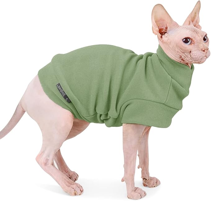 Small Dogs Fleece Dog Sweatshirt - Cold Weather Hoodies Spring Soft Vest Thickening Warm Cat Sweater Puppy Clothes Sweater Winter Sweatshirt Pet Pajamas for Small Dog Cat Puppy (Medium, Green)