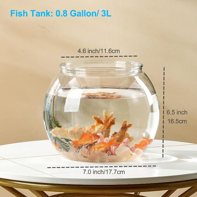 Newpol Mini Plastic Aquarium Fish Bowls (0.8Gallon / 3L)