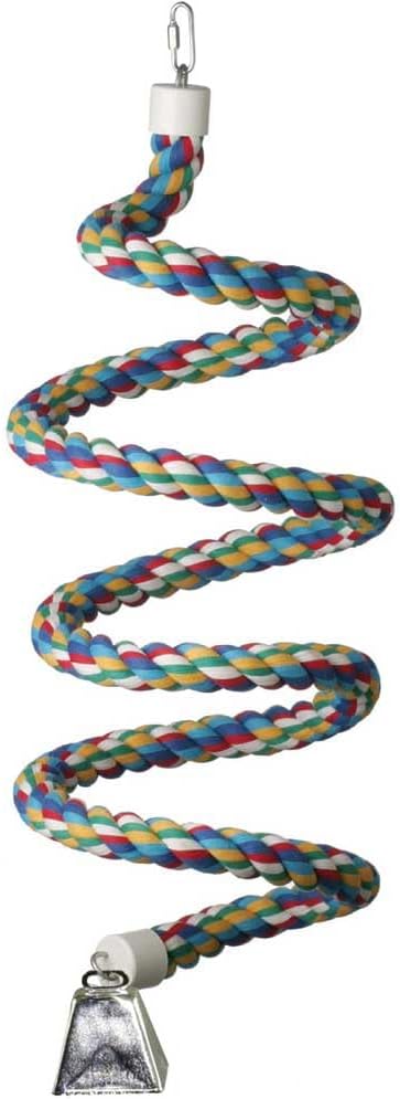 Super Bird Creations - SB326 Large to XL Bungee Bird Toy - Rope Perch for Amazons, African Greys, Cockatoos, Parrots - Colorful Hanging Perch - Enriching Bungee Toy for Large/XL Birds & in Bird Cages