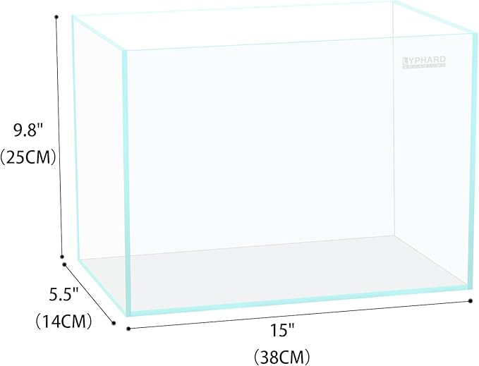 LYPHARD AQUARIUMS 3.5 Gallon Rimless Aquarium, Ultra Clear Low Iron Nano Fish Tank for Betta Shrimp, L15×W5.5×H9.8 Glass Thickness 5mm with EVA Foam Leveling Mat