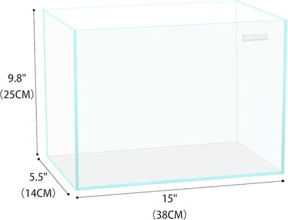 LYPHARD AQUARIUMS 3.5 Gallon Rimless Aquarium, Ultra Clear Low Iron Nano Fish Tank for Betta Shrimp, L15×W5.5×H9.8 Glass Thickness 5mm with EVA Foam Leveling Mat