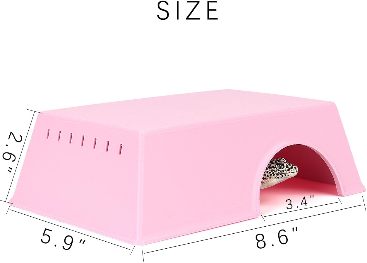 Snake Hide, Leopard Gecko Tank Accessories for Reptile Ball Python Crested Gecko Lizard Bearded Dragon - PinkHideXL