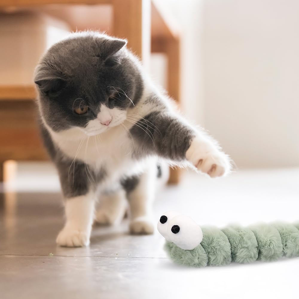 PAZ'S GIFT Cat Toy Interactive cat Mint cat Kick Toy, 11 feet Long, chewable Furry Plush Toy, Soothing Kitten Pillow，Appease The kitten's Pillow