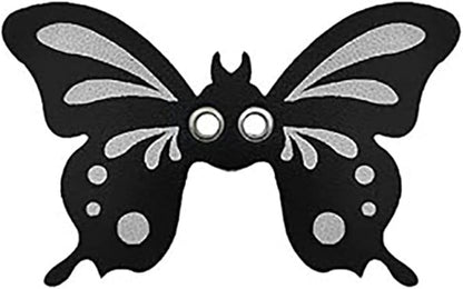 Bearded Dragon Leash and Harness - Adjustable 3 Size Pack Leather Butterfly Wings Harness Set, Lizard Costume Outdoor Walking Lead Control Rope for Iguana Gecko (Black)