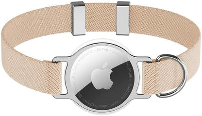 AirTag Cat Collar,Ultra Elastic Cat Tracker Collar with Apple Air Tag Holder, [Lightweight][Scratch Resistant] Stepless Adjustable GPS Pet Collar for Cats Kittens (Brown)