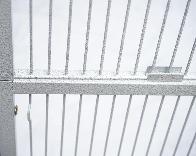 SENY Heavy Duty Large Walk-in Bird Aviary Cage, 79H x 86W x 62D inches, for Parrots, Macaws, Cockatoos, Reptiles, Dogs, Birds Flight Cage. (Silver White, Wire Size: 0.14")