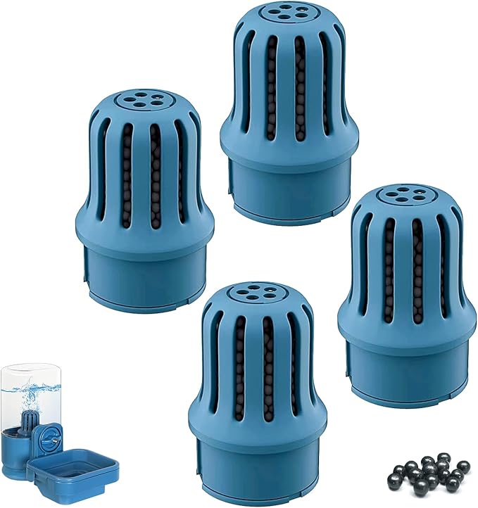 Vannon 4Pcs Pet Water Filter Sets, Activated Carbon Filter Replacements for Small Animals Water Bottle Dispenser, Replacement Filter Fits Filtered Water Dispensers
