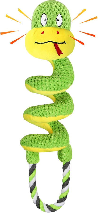 Squeaky Dog Toys for Large Dogs, Interactive Tug of War Puppy Toys with Pull Rope, Stuffed Pet Dog Toys with Soft Fabric Suitable for Small, Medium and Big Dogs