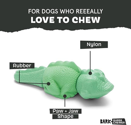 Barkbox Super Chewer Tough Dog Chew Toys for Aggressive Chewers, Dental Stimulating (Iguana - Large)